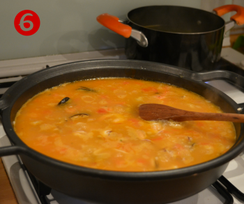 Soffritto pesce riso salsa e brodo
